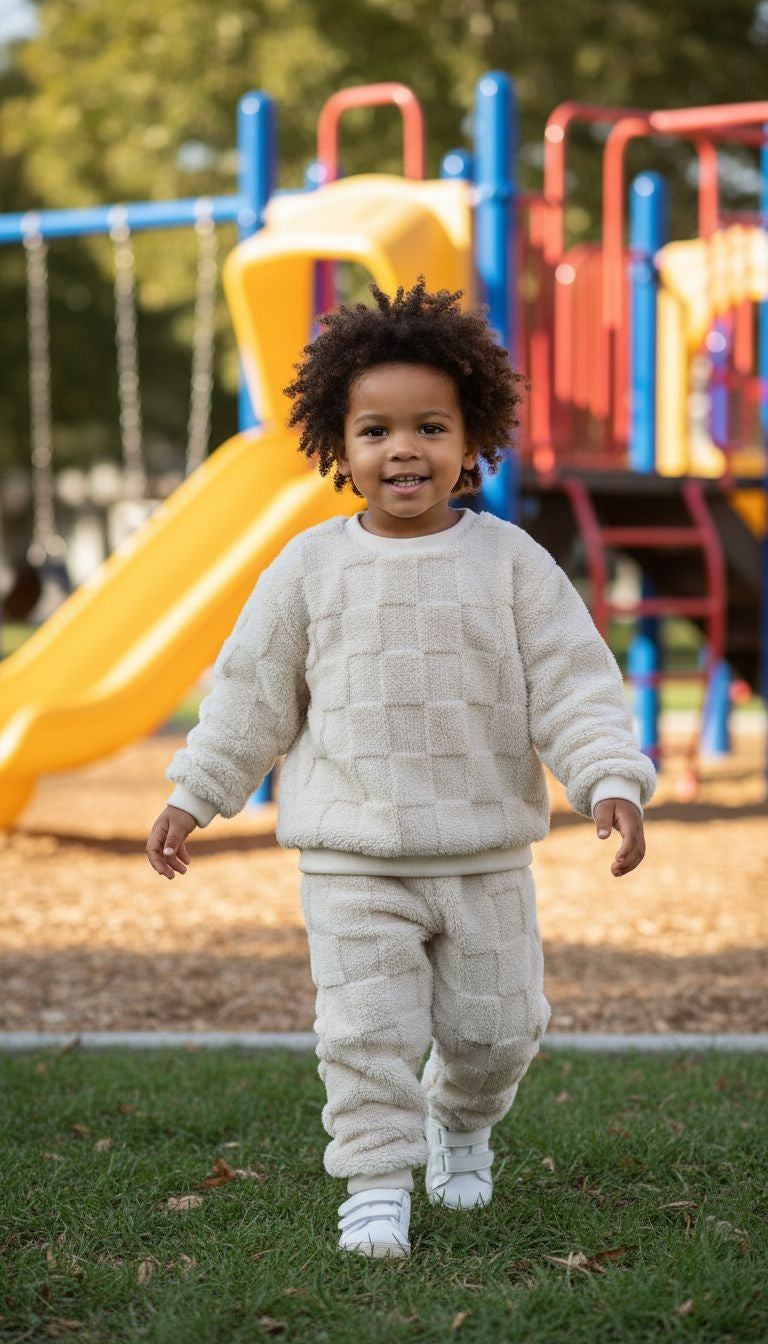 Cloud-Soft Checker Fleece Set