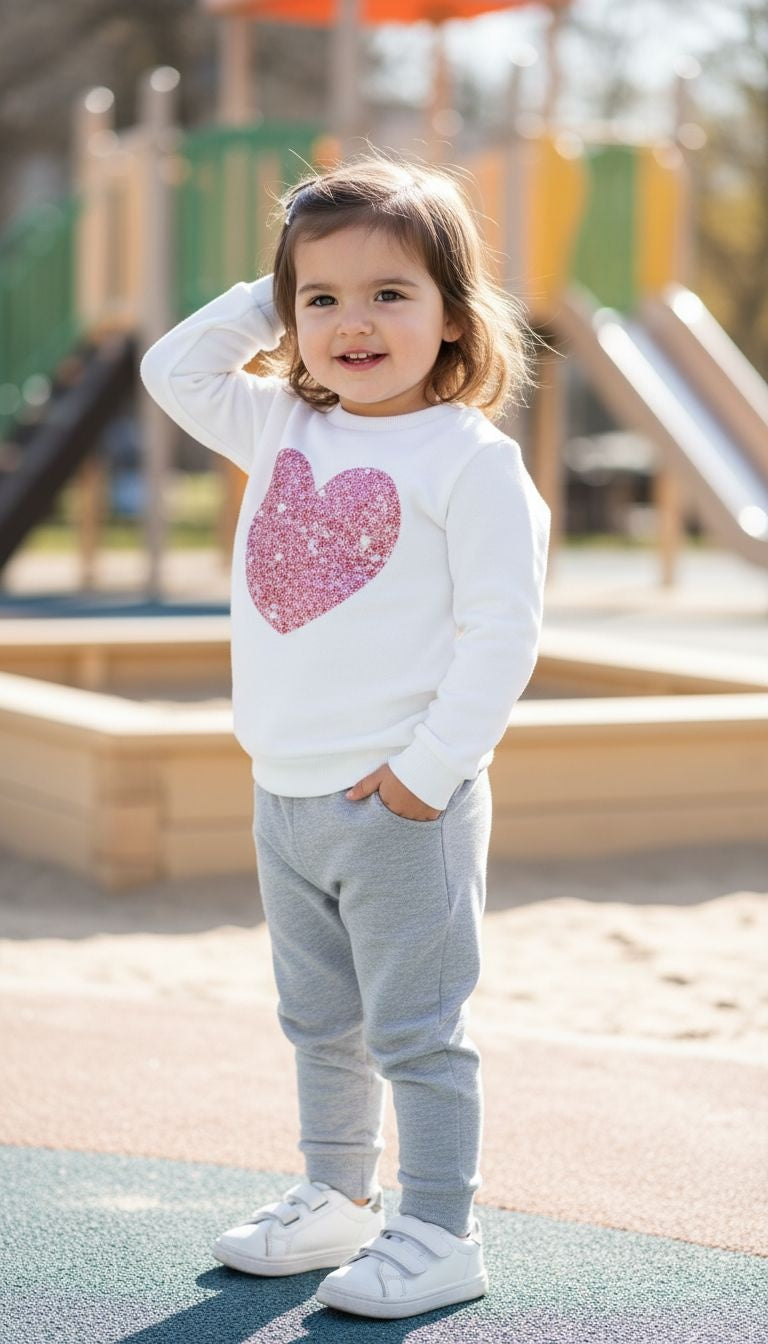 Sweet & Stylish: Heart Print Sweatshirt