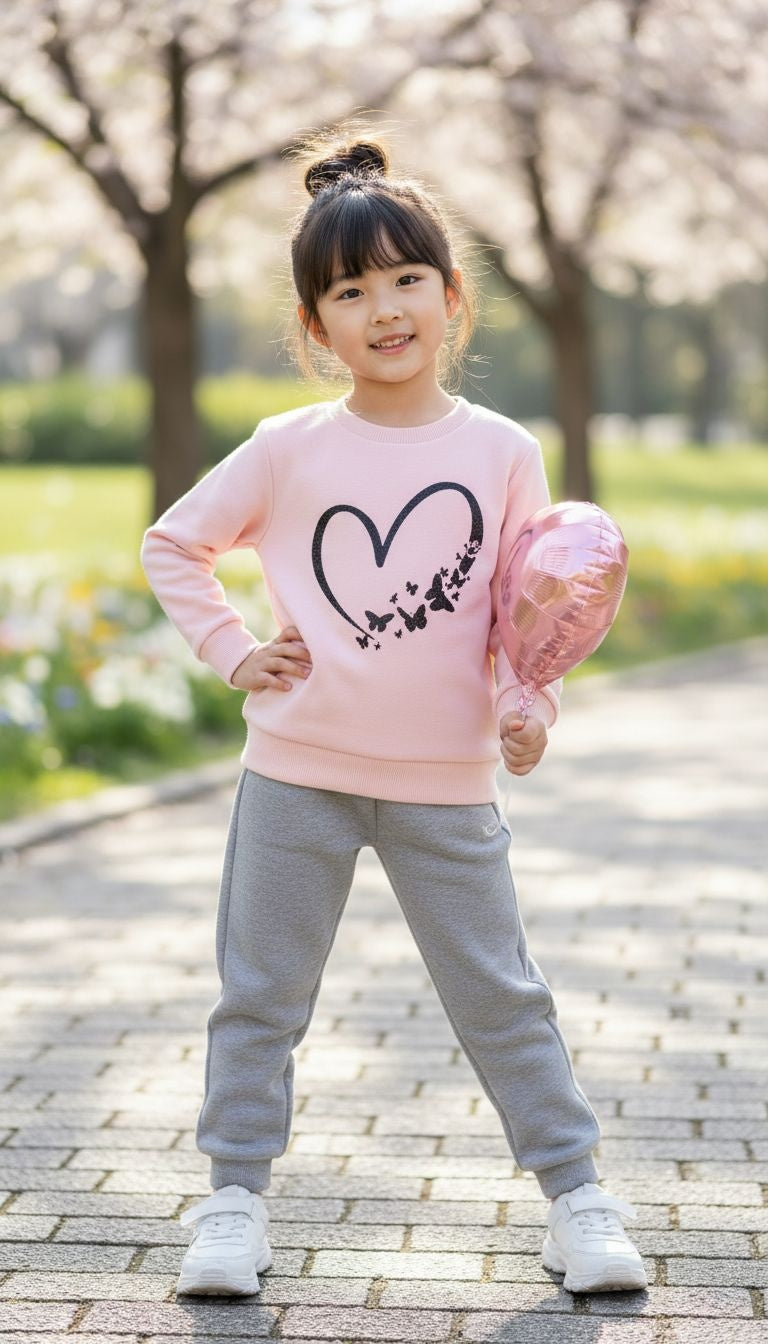 Sweet & Stylish: Heart Print Sweatshirt