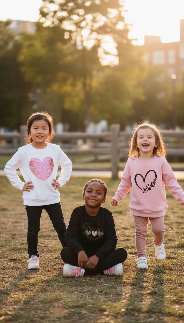 Sweet & Stylish: Heart Print Sweatshirt