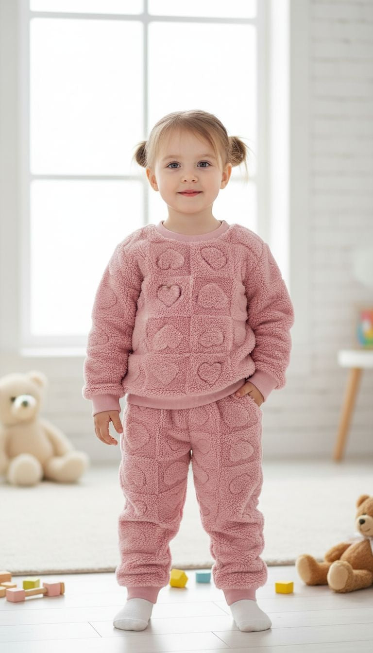 Plush Heart-Pattern Lounge Set