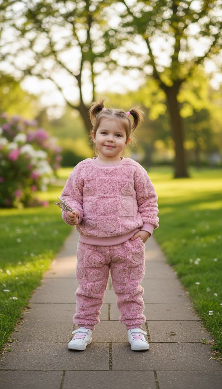 Plush Heart-Pattern Lounge Set