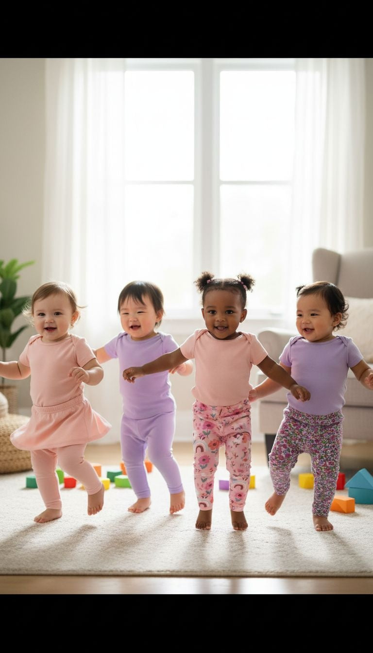 Rainbow and Blooms Leggings Set – 4-Pack