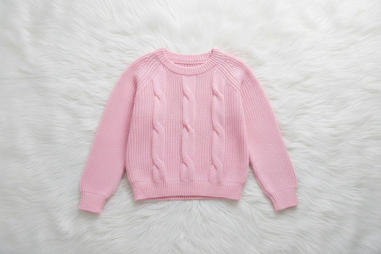 Soft & Sweet: Baby Pink Cable Knit Sweater