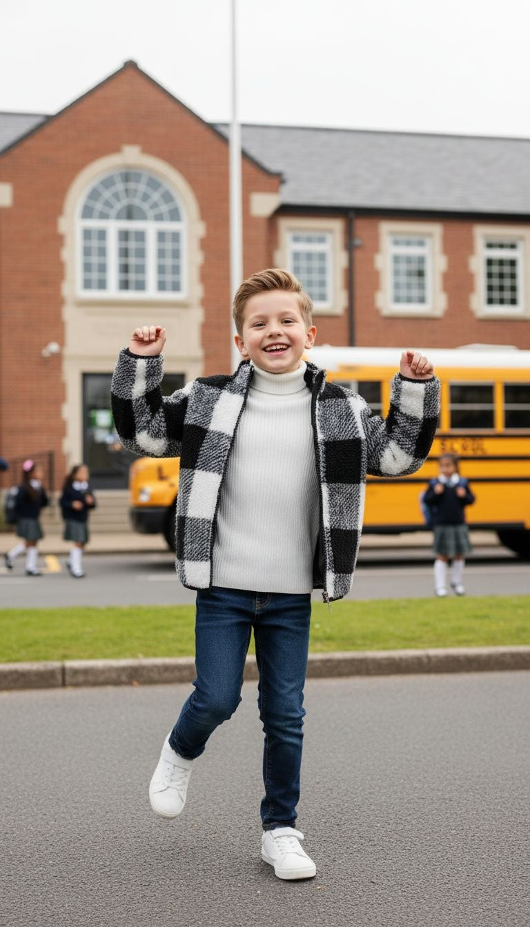 Cozy & Classic: Checkered Sherpa Jacket