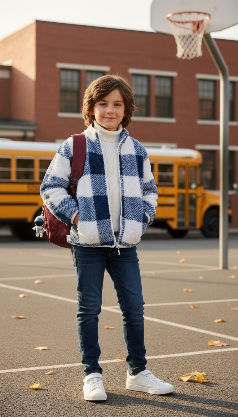 Cozy & Classic: Checkered Sherpa Jacket