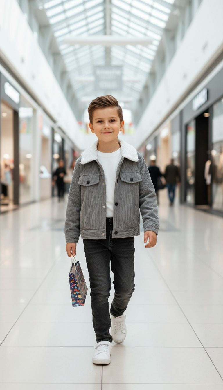 Warm & Stylish: Corduroy Sherpa-Lined Jacket (Beige & Grey Options)