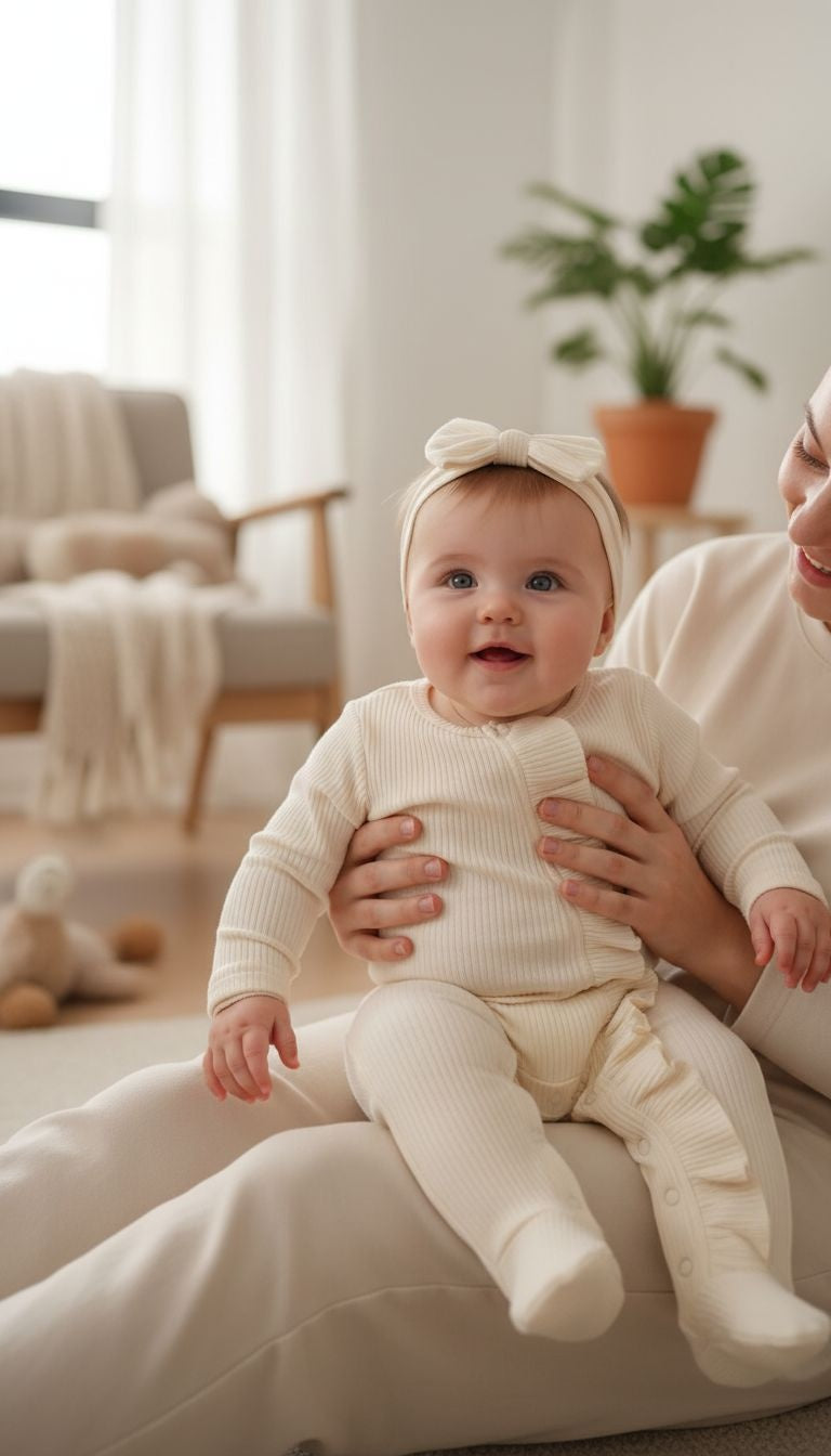Adorable Comfort: Ruffled Baby Romper with Matching Headband