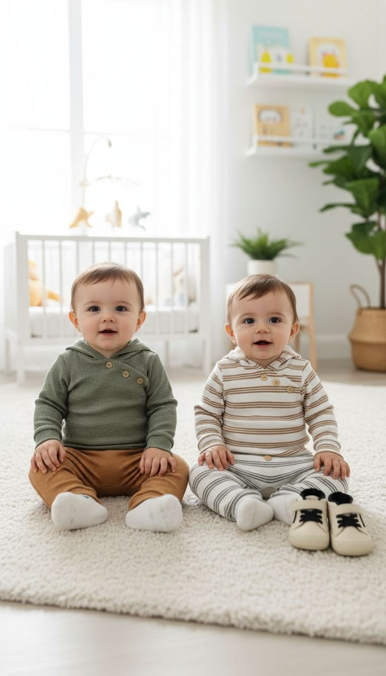 Mix & Match Comfort: Hooded Baby Bodysuit and Pants Set (4-Piece)