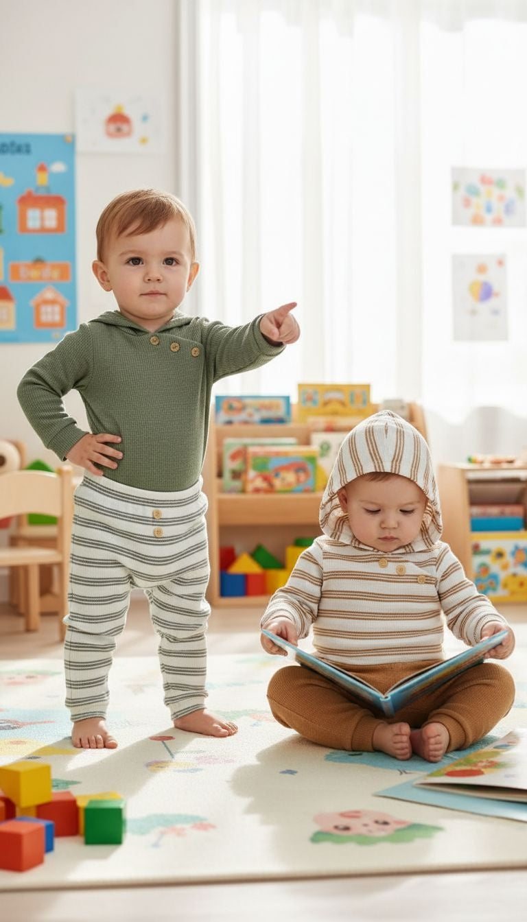 Mix & Match Comfort: Hooded Baby Bodysuit and Pants Set (4-Piece)