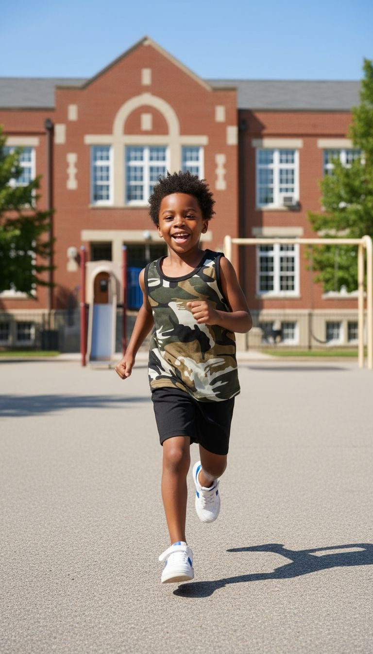 Boys’ Camo Active Tank & Shorts Set – 2‑Piece Outfit