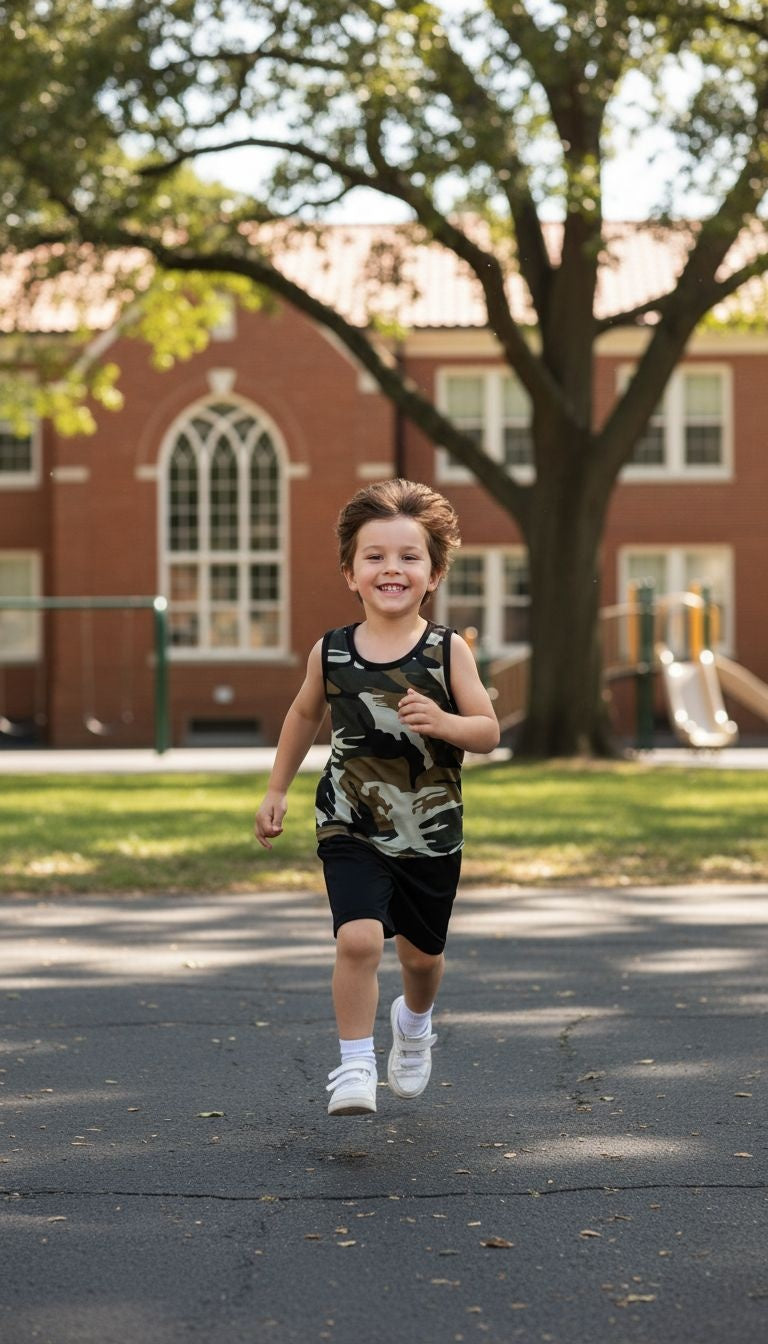 Boys’ Camo Active Tank & Shorts Set – 2‑Piece Outfit