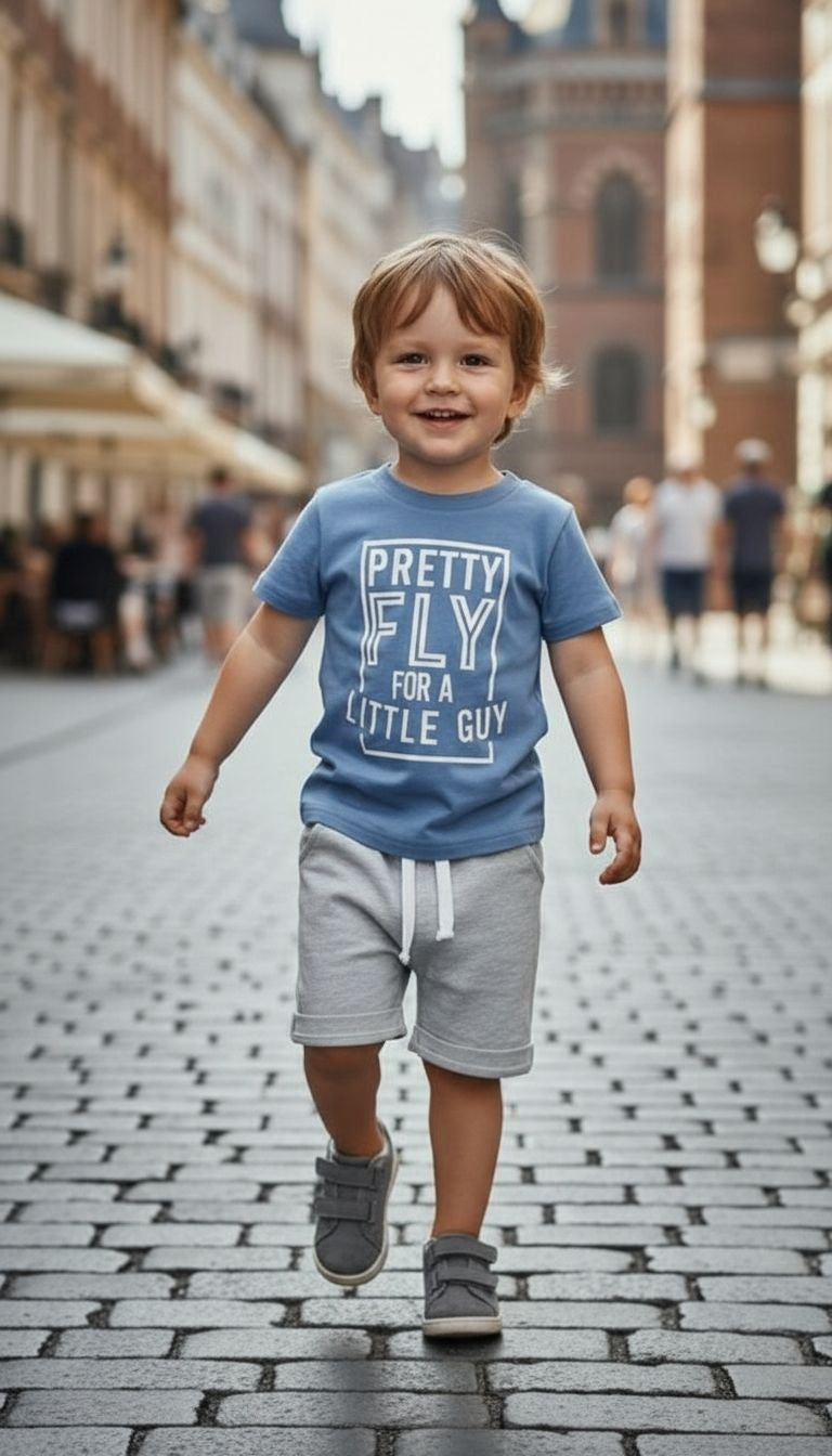 Fly Little Guy Graphic Tee & Shorts Set