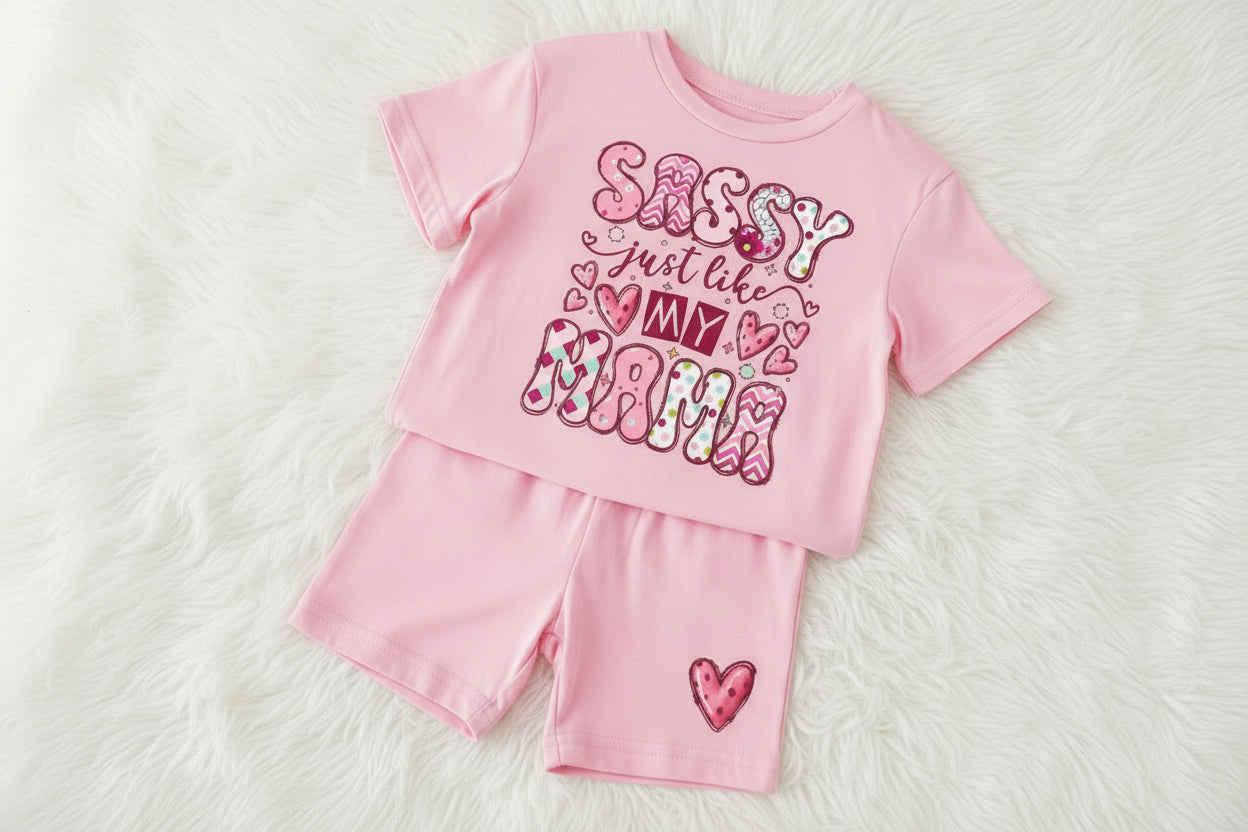 2‑Piece Pink Graphic Outfit