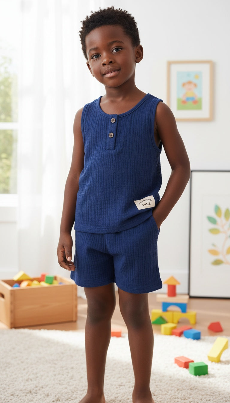 Sleeveless Muslin Top & Shorts Set