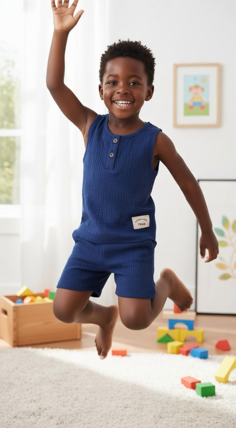 Sleeveless Muslin Top & Shorts Set