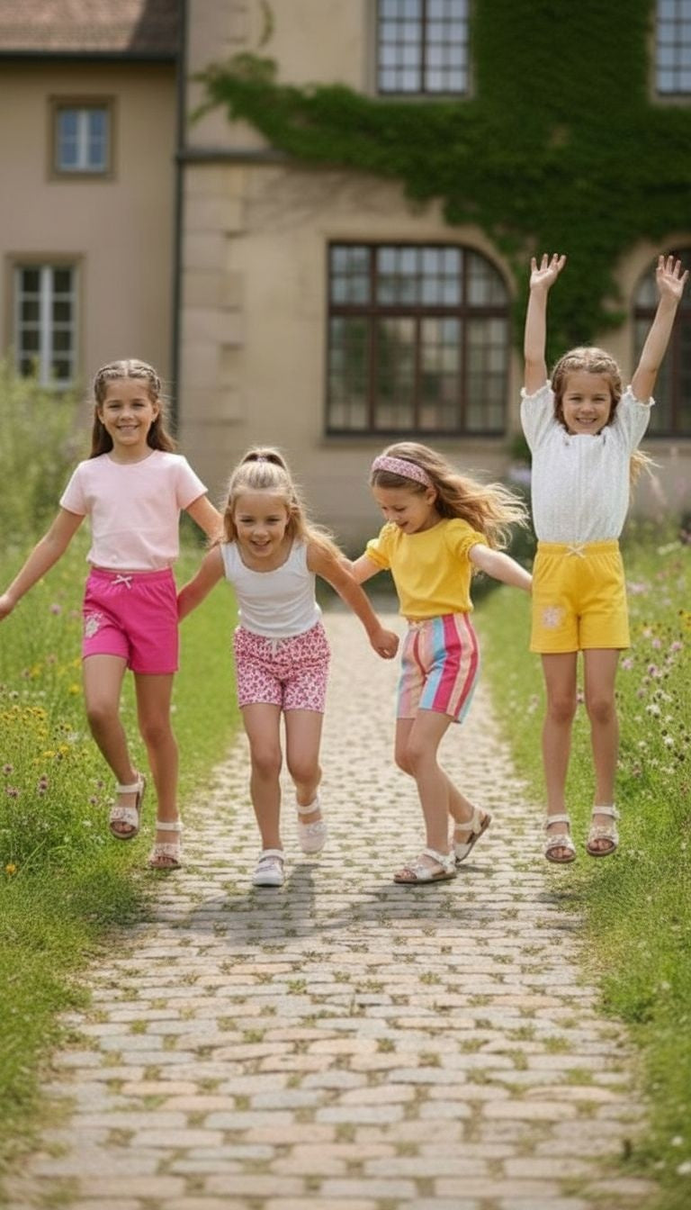 Girls’ Colorful Summer Shorts – 4‑Pack