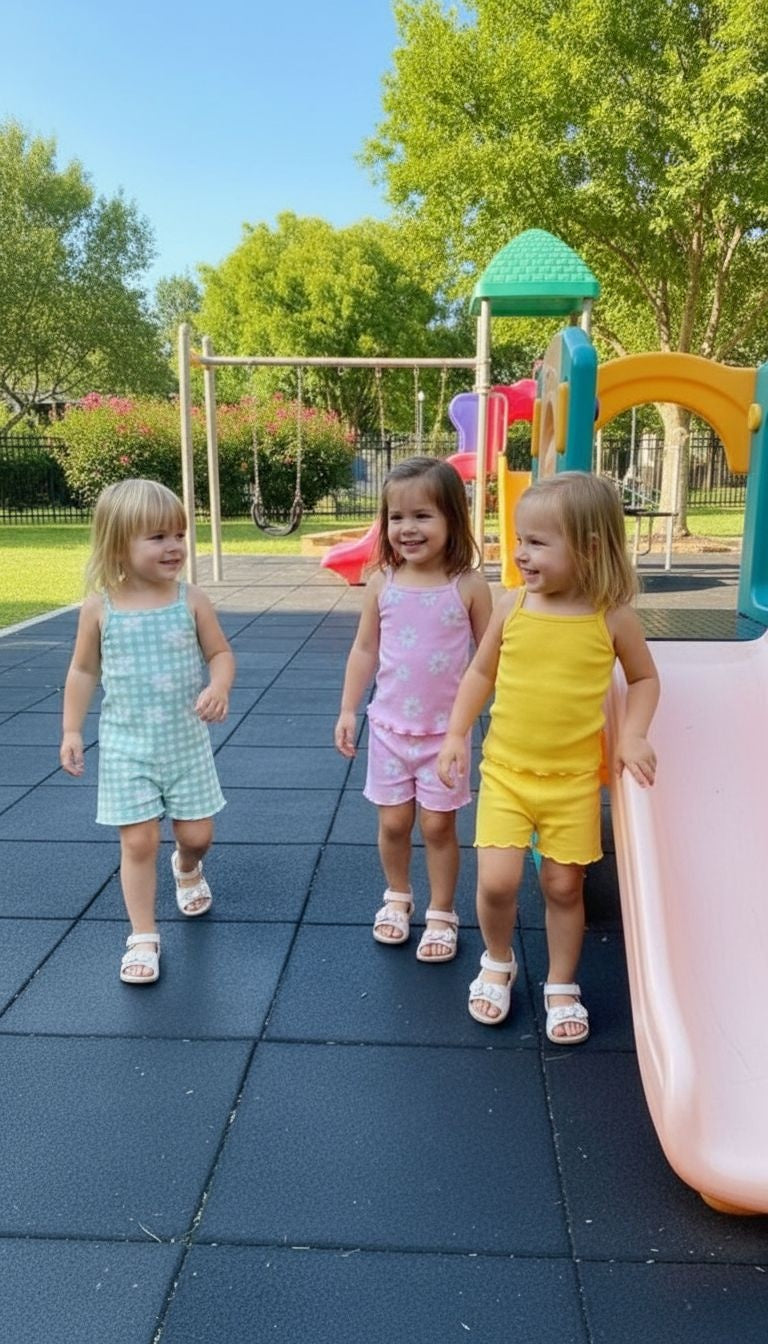 Girls’ Spaghetti‑Strap Tank & Shorts Set – 3‑Pack