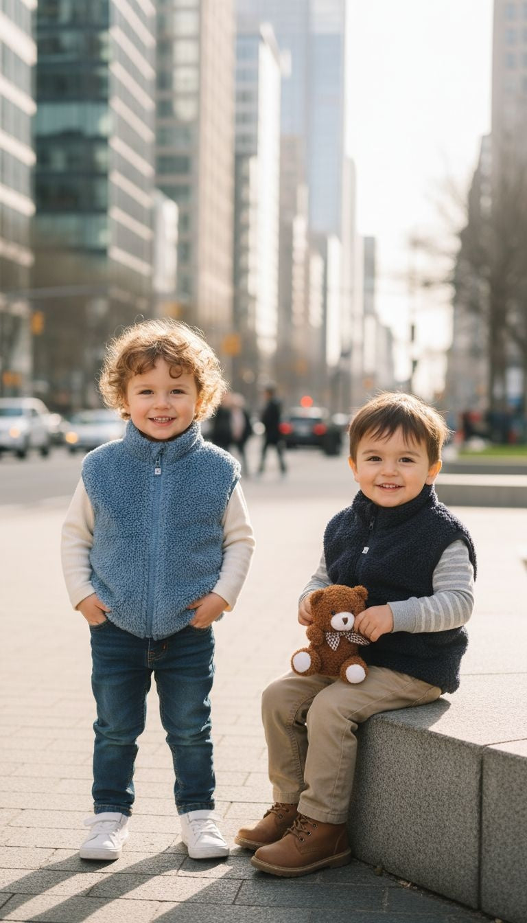 Kids’ Sherpa Fleece Zip‑Up Vest