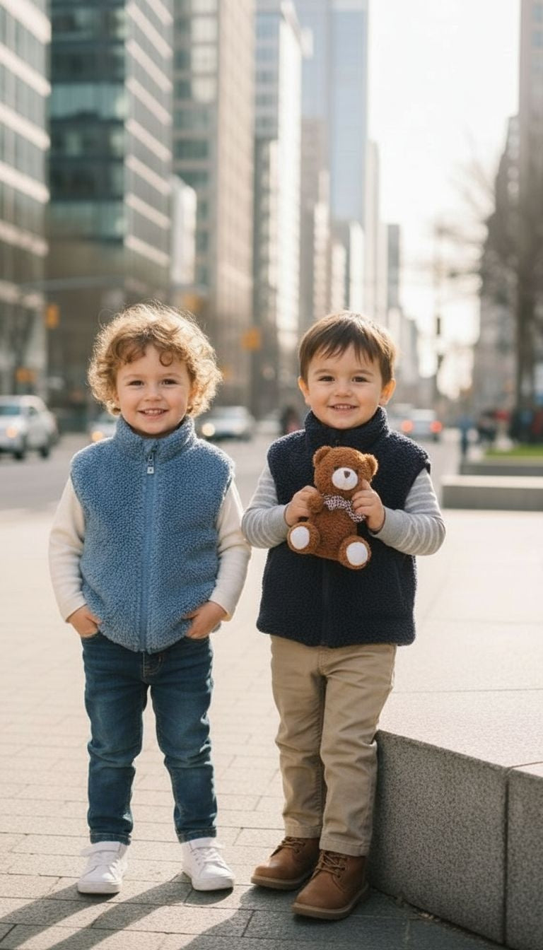 Kids’ Sherpa Fleece Zip‑Up Vest