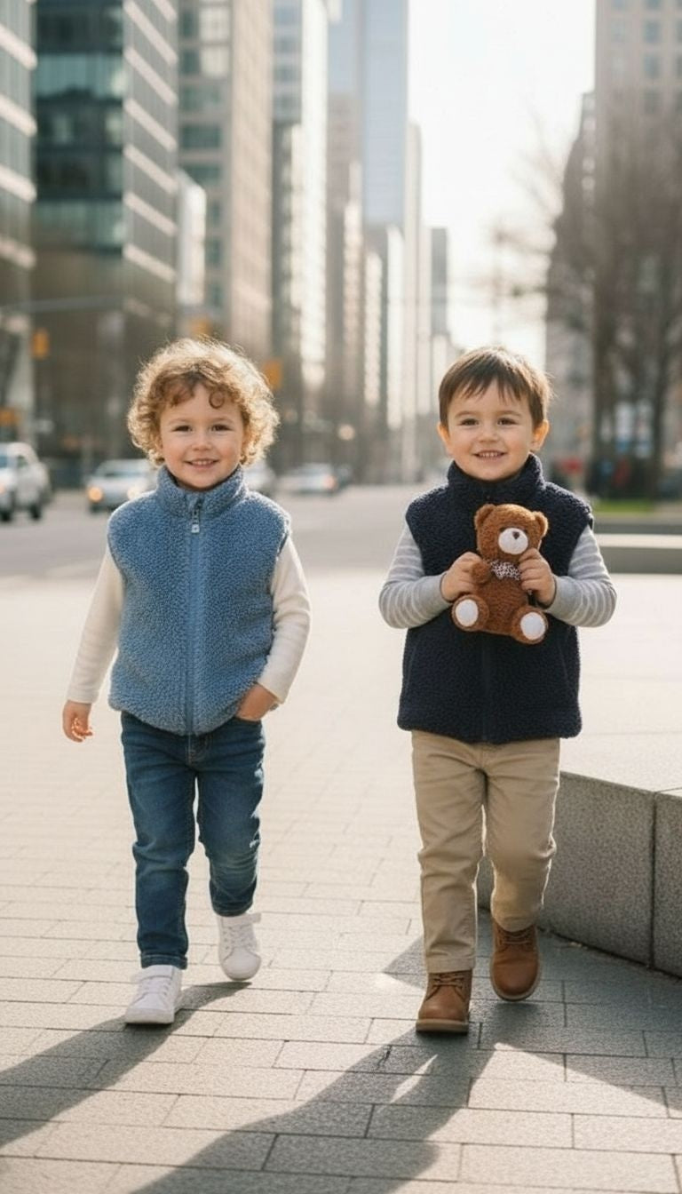 Kids’ Sherpa Fleece Zip‑Up Vest