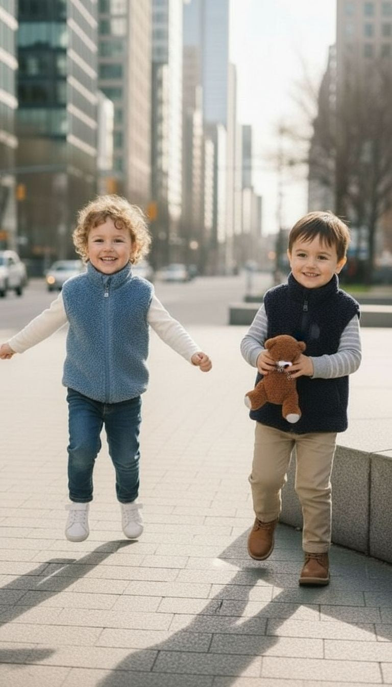 Kids’ Sherpa Fleece Zip‑Up Vest