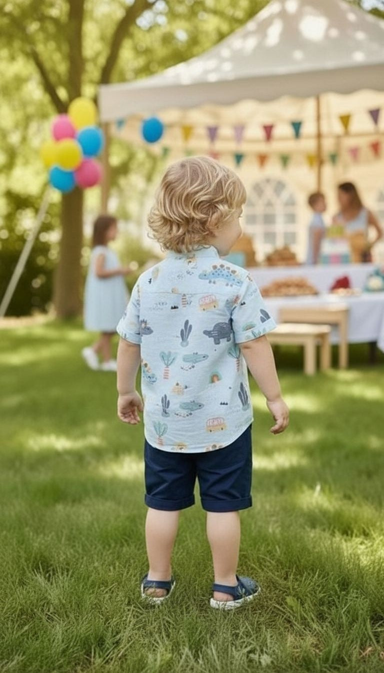 Boys’ Dino Print Shirt & Shorts Set