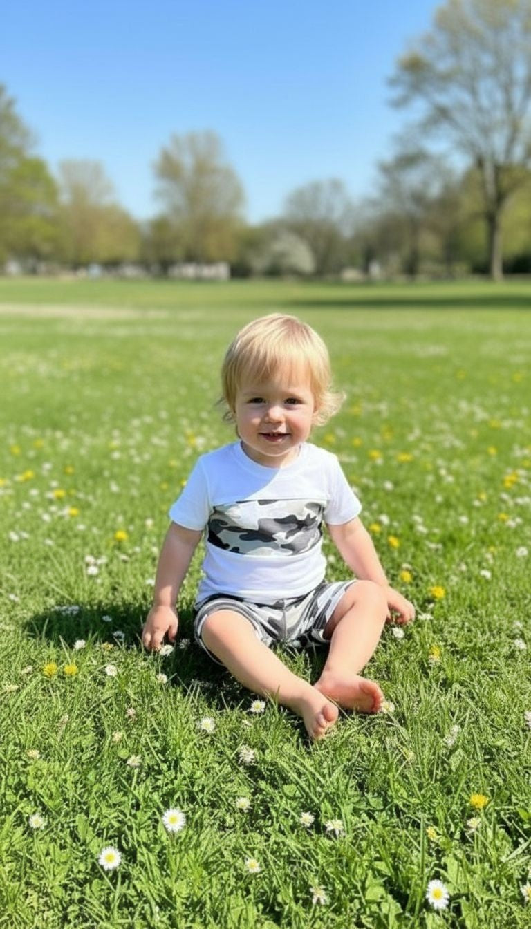 Camo Stripe Tee & Shorts Set for Toddlers