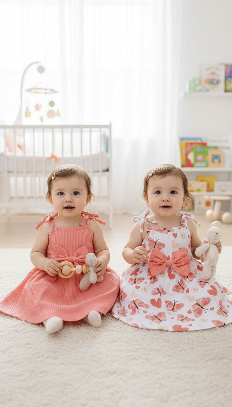 Bow Strap Pleated Dress - Pack of 2