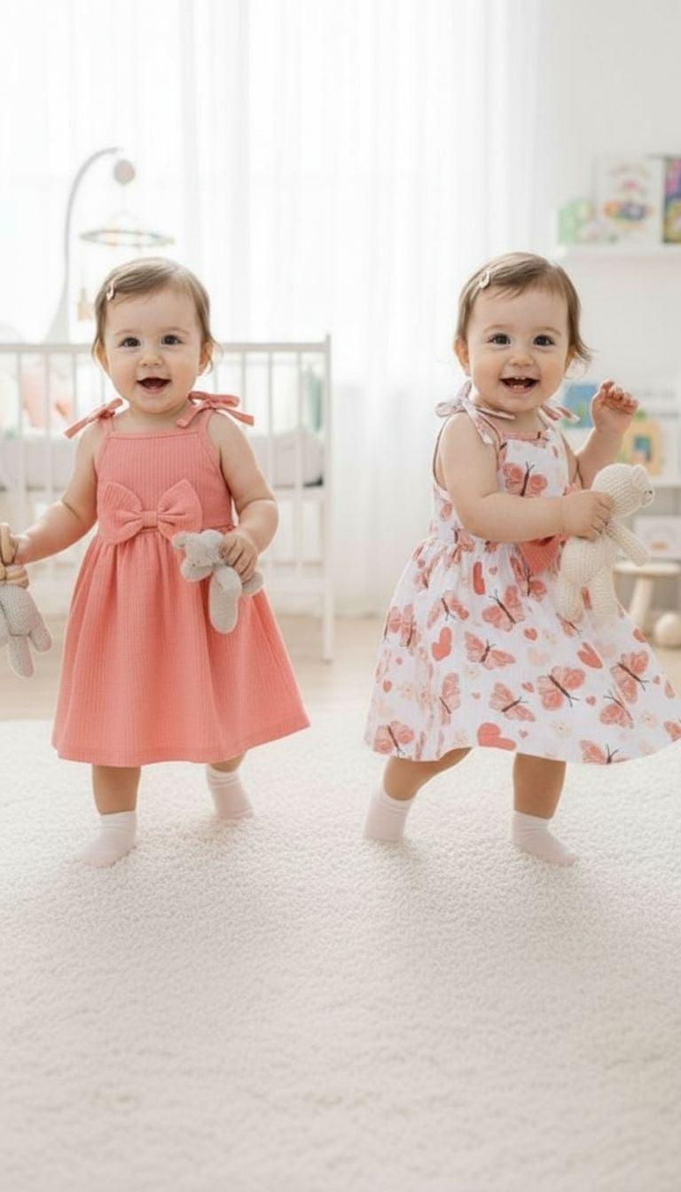 Bow Strap Pleated Dress - Pack of 2