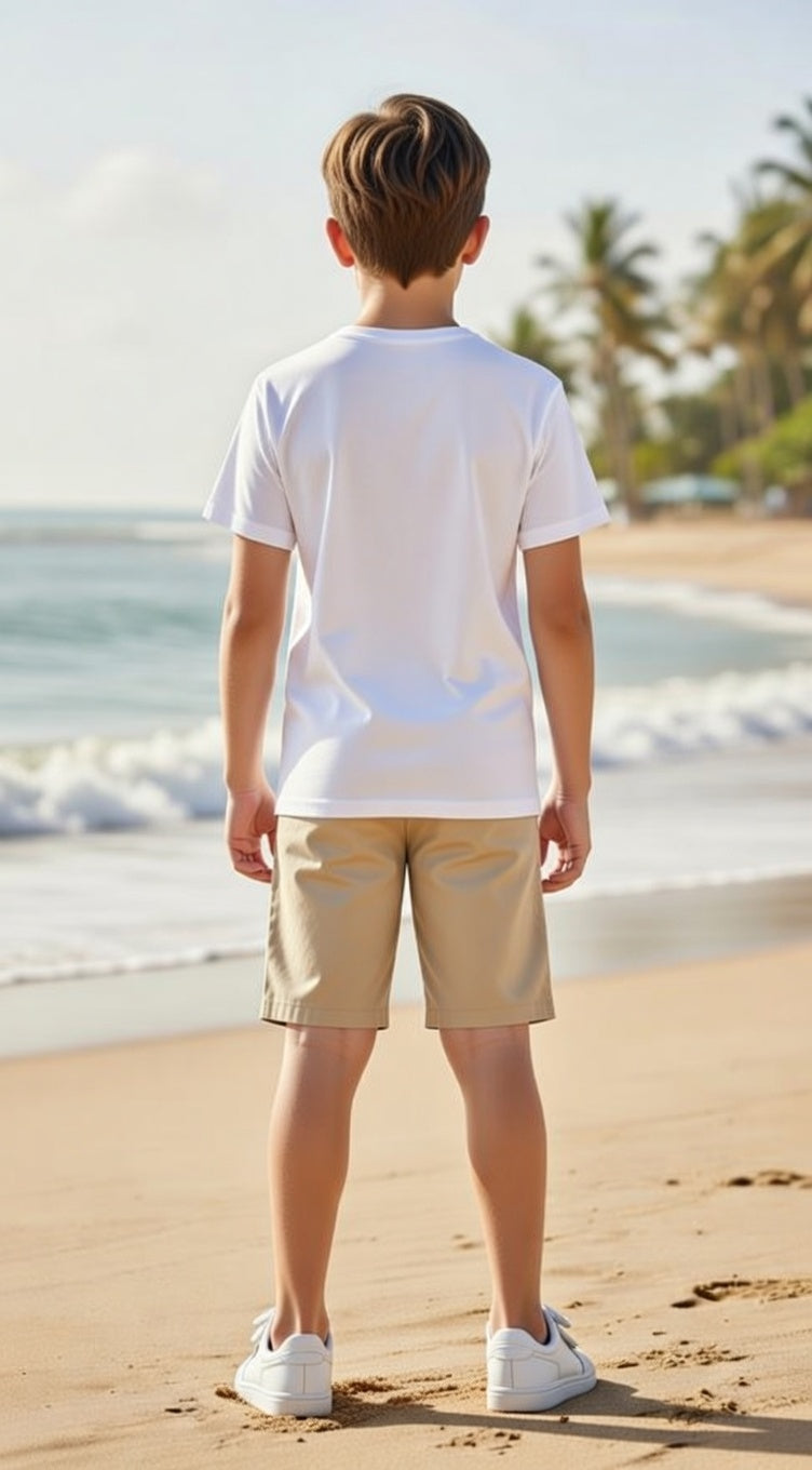 Palm Tree Graphic Tee & Shorts Set for Kids