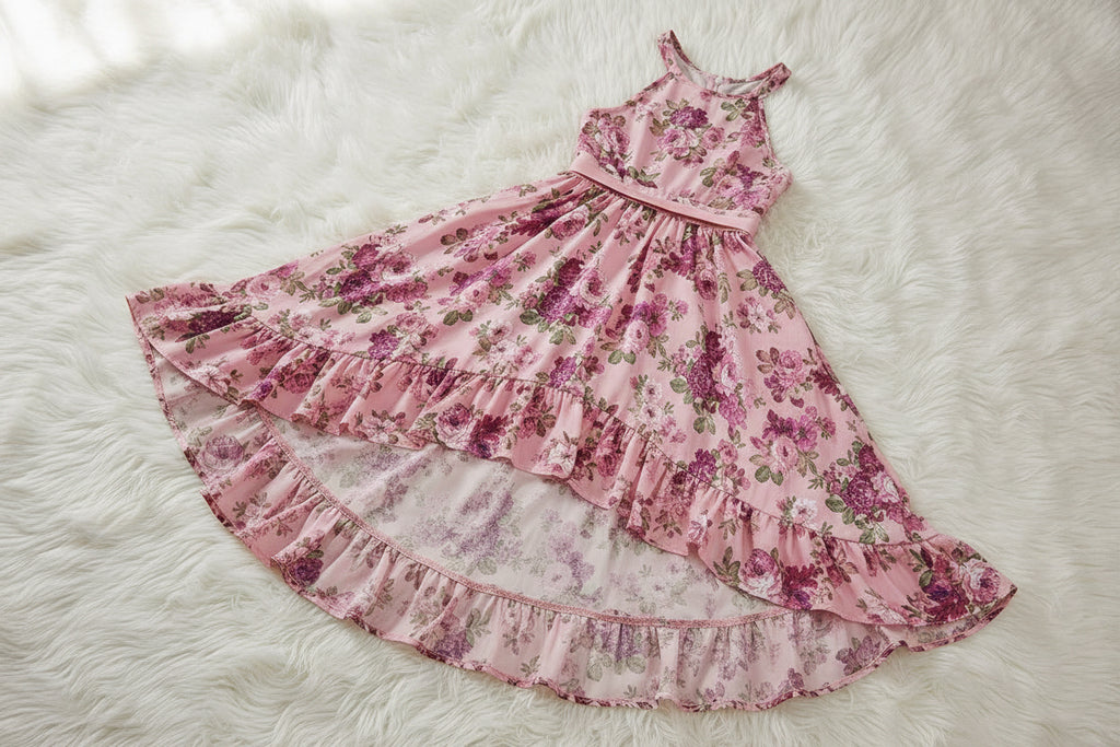 Floral Halter High‑Low Dress