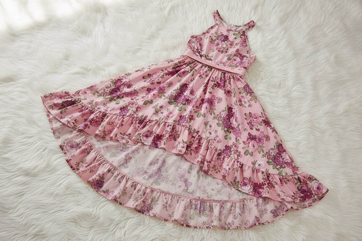 Floral Halter High‑Low Dress