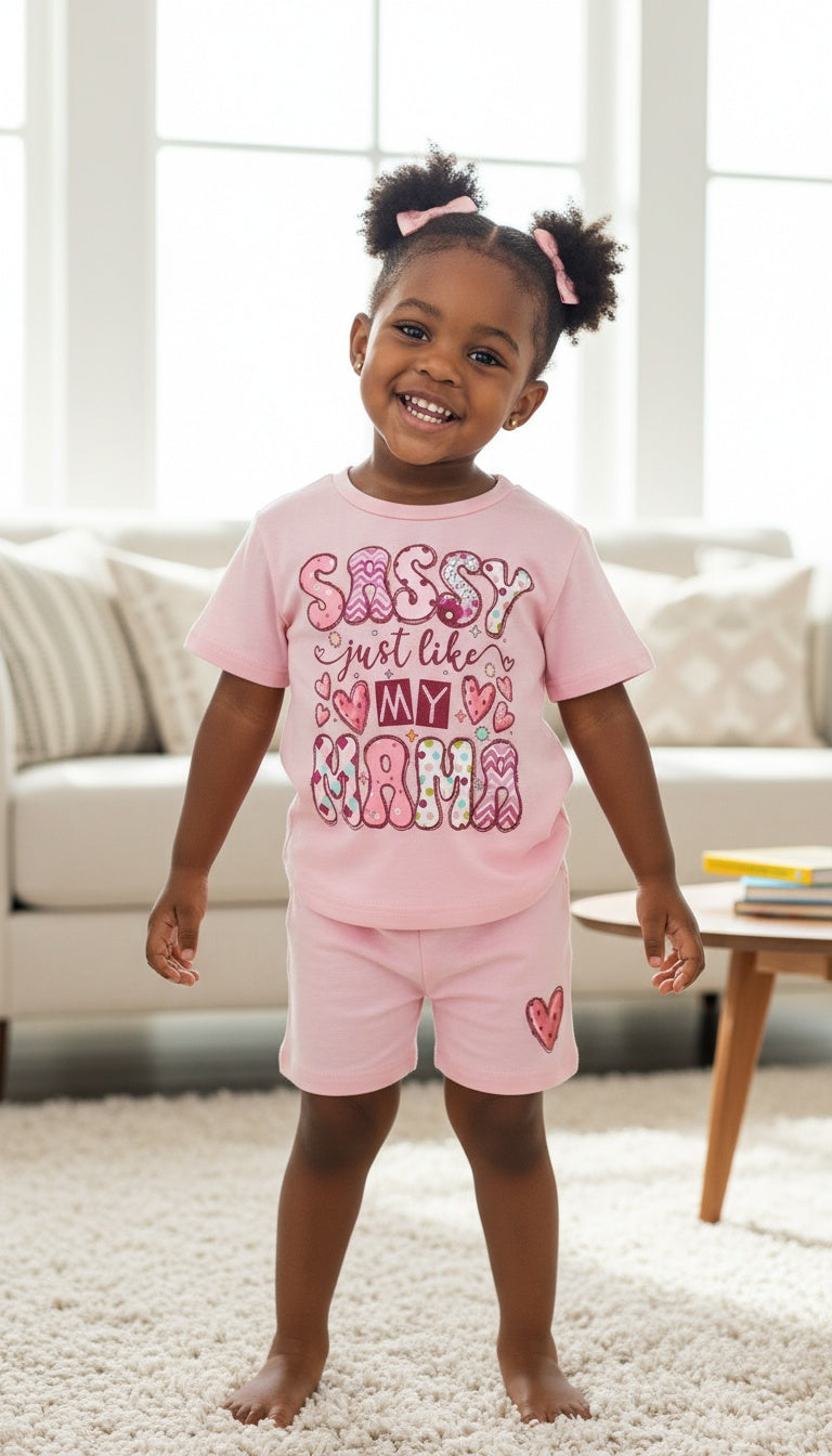 2‑Piece Pink Graphic Outfit