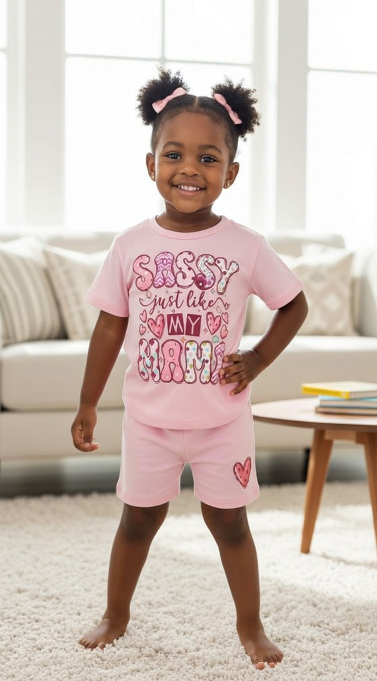 2‑Piece Pink Graphic Outfit