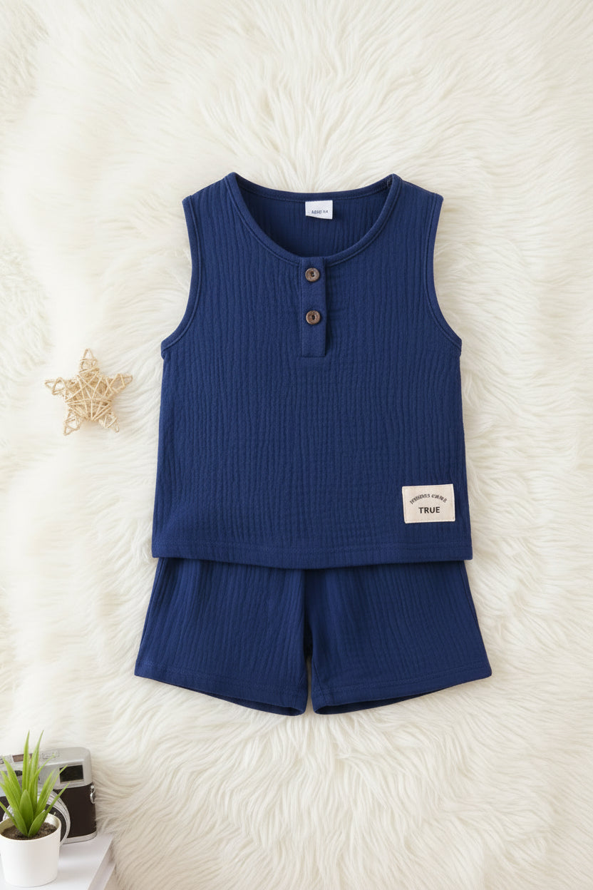 Sleeveless Muslin Top & Shorts Set