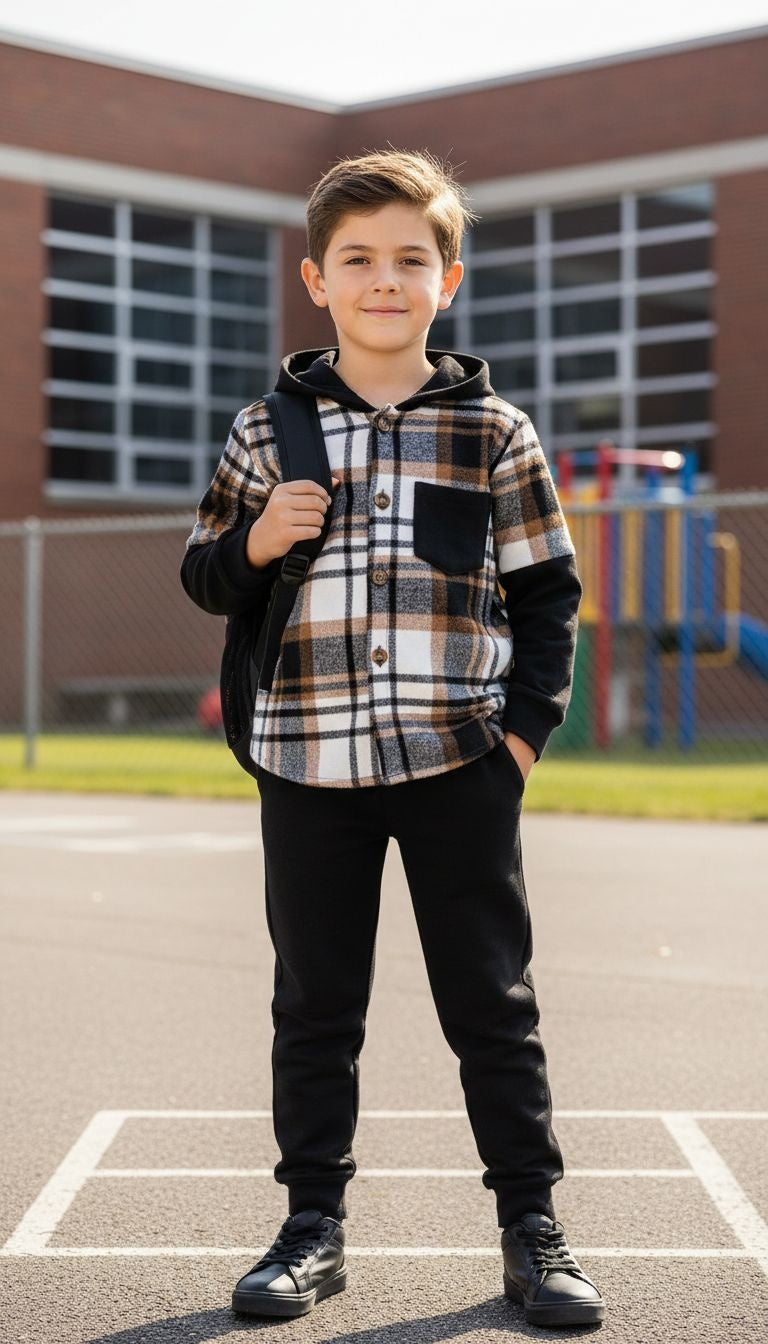 Plaid Hoodie & Jogger Set
