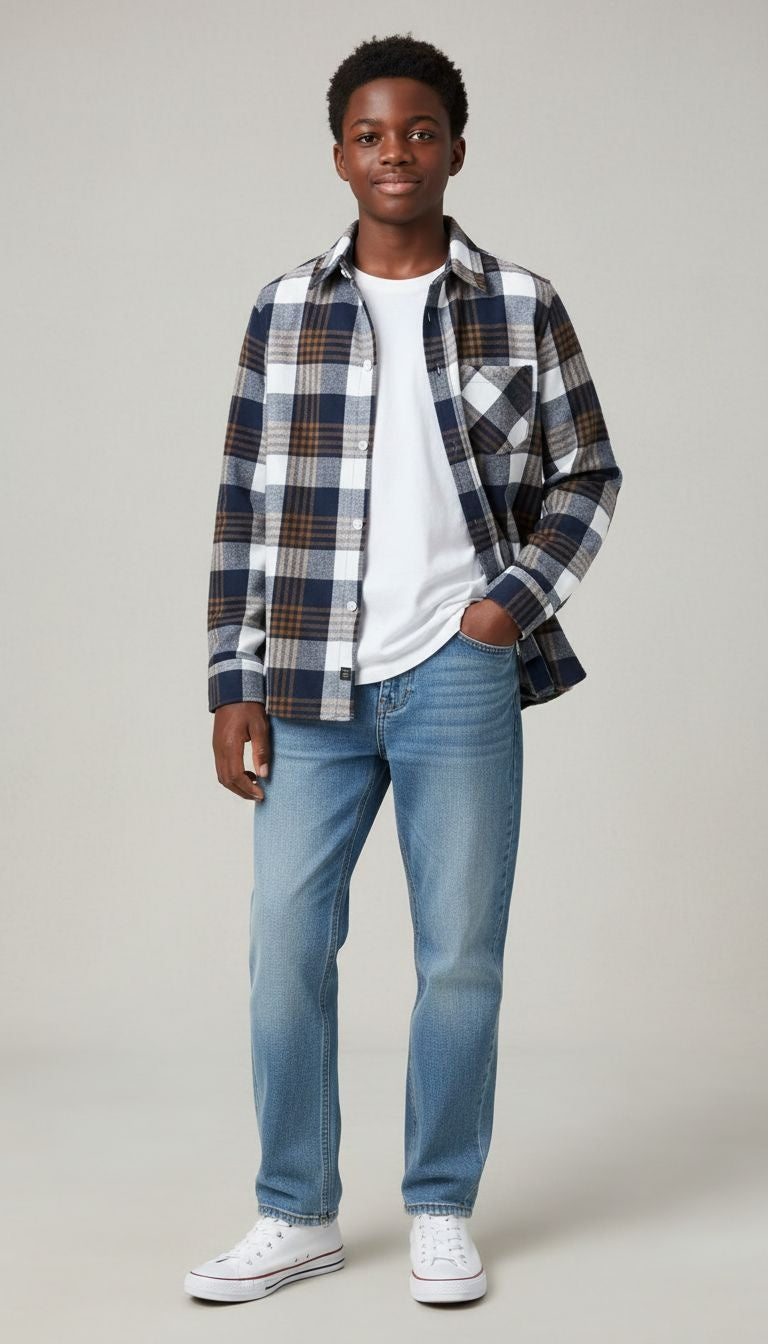 Classic Plaid Button-Up Shirt