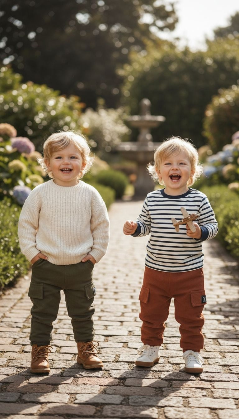 Trendy Comfort: Corduroy Cargo Pants for Kids (2-Pack)
