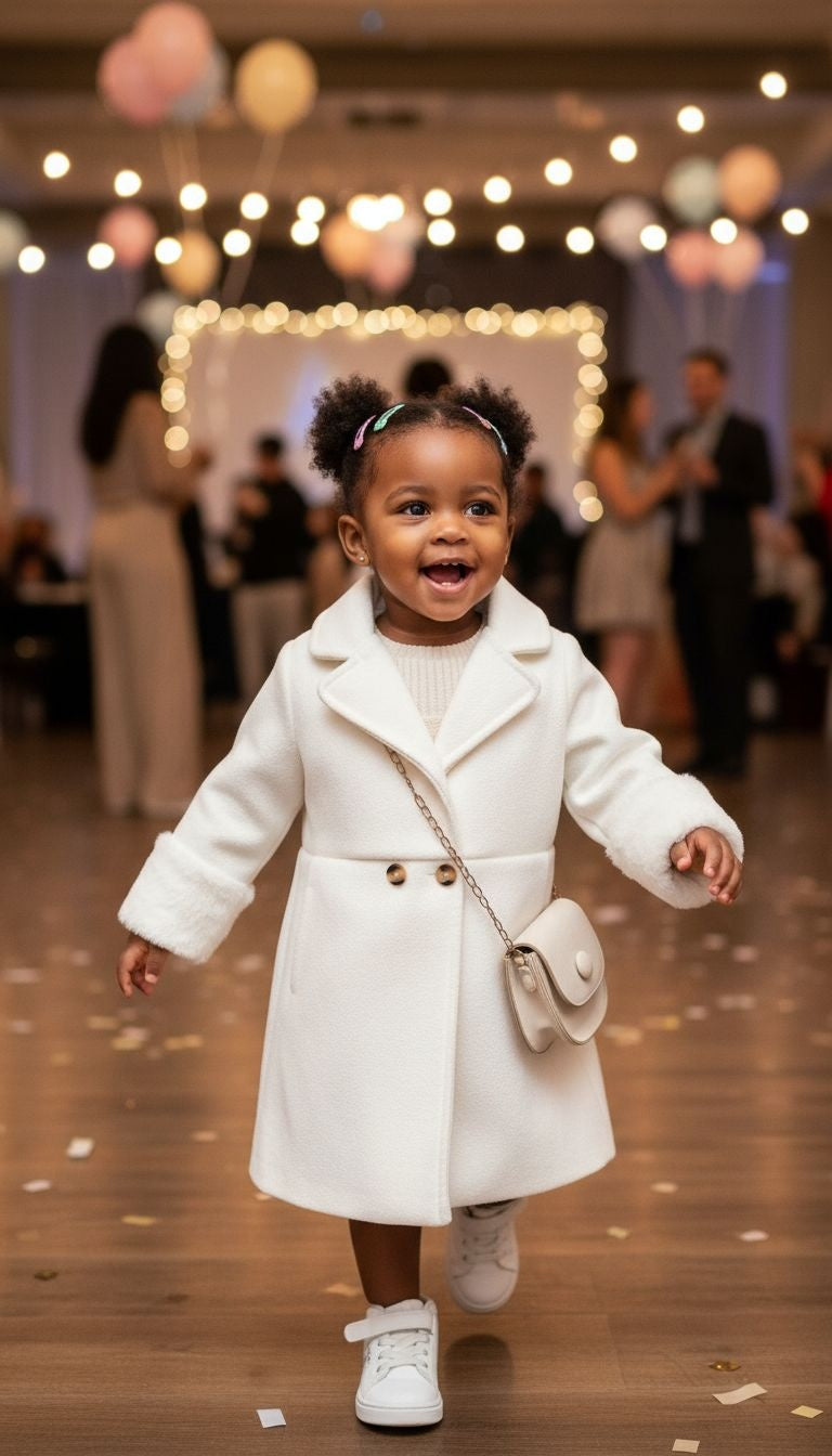 Timeless Elegance: Cream Coat with Faux Fur Cuffs