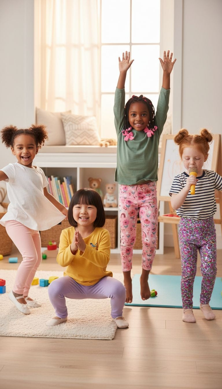 Rainbow and Blooms Leggings Set – 4-Pack