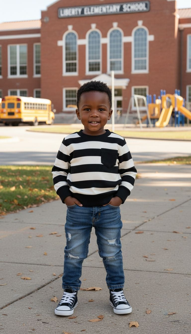 Classic Stripes: Long-Sleeve Pocket Sweater